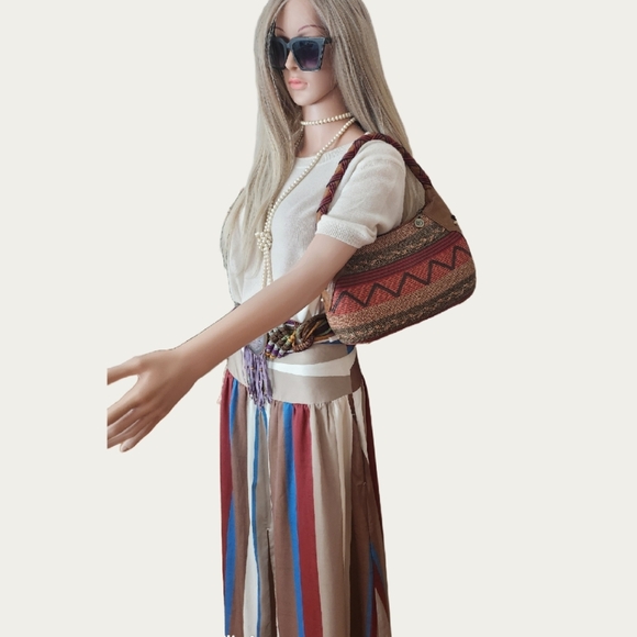 Banana Republic Multicolor Striped Midi Skirt, NWT - Picture 5 of 9